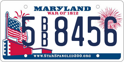 MD license plate 5BB8456