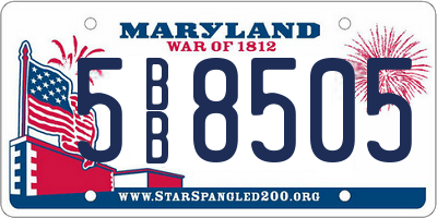 MD license plate 5BB8505