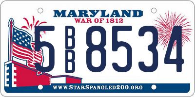 MD license plate 5BB8534