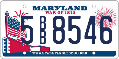 MD license plate 5BB8546