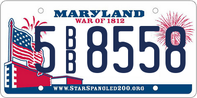 MD license plate 5BB8558
