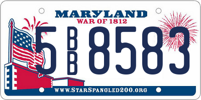 MD license plate 5BB8583