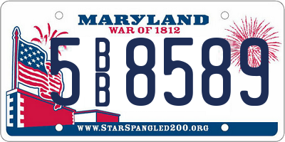 MD license plate 5BB8589
