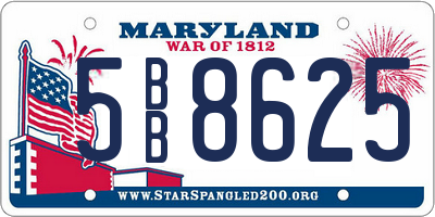 MD license plate 5BB8625