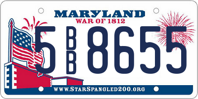 MD license plate 5BB8655