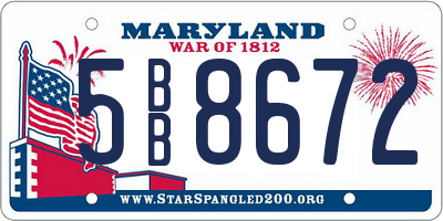 MD license plate 5BB8672