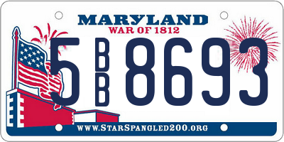 MD license plate 5BB8693