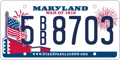 MD license plate 5BB8703