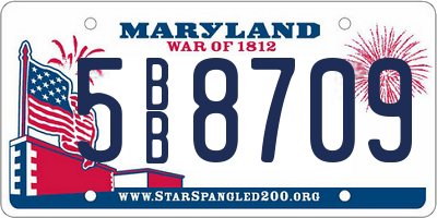 MD license plate 5BB8709