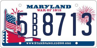 MD license plate 5BB8713