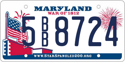 MD license plate 5BB8724