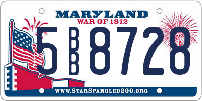 MD license plate 5BB8728