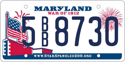 MD license plate 5BB8730