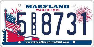 MD license plate 5BB8731