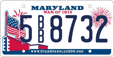 MD license plate 5BB8732