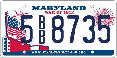 MD license plate 5BB8735