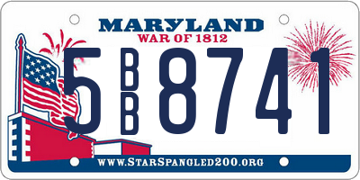 MD license plate 5BB8741