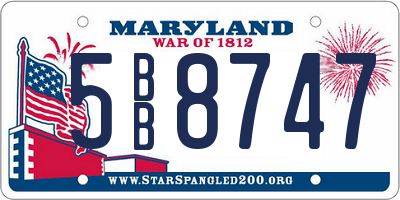 MD license plate 5BB8747