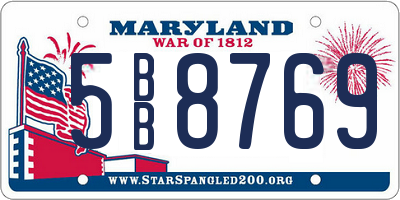 MD license plate 5BB8769