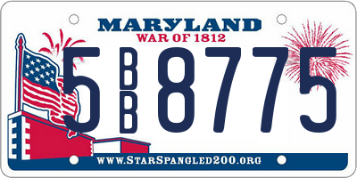 MD license plate 5BB8775