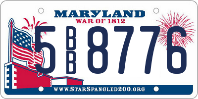 MD license plate 5BB8776
