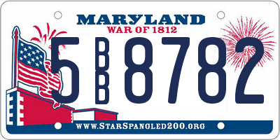 MD license plate 5BB8782