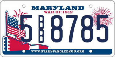 MD license plate 5BB8785