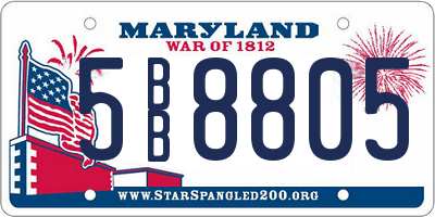 MD license plate 5BB8805