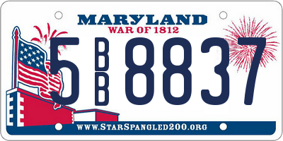 MD license plate 5BB8837