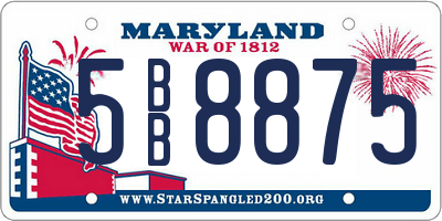 MD license plate 5BB8875