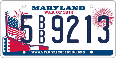 MD license plate 5BB9213