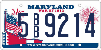 MD license plate 5BB9214