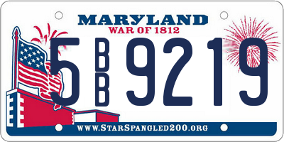 MD license plate 5BB9219