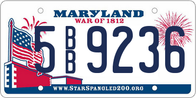 MD license plate 5BB9236