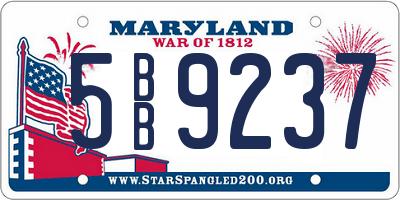 MD license plate 5BB9237