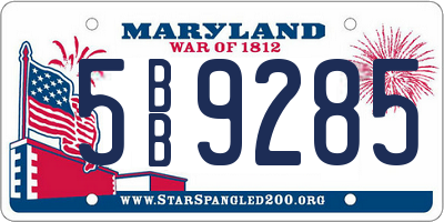 MD license plate 5BB9285