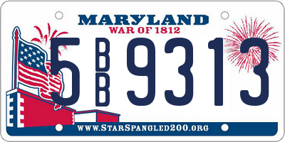 MD license plate 5BB9313