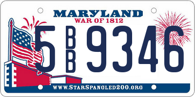 MD license plate 5BB9346