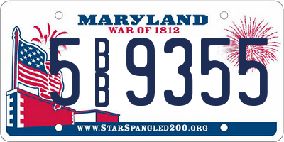 MD license plate 5BB9355