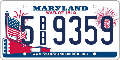 MD license plate 5BB9359