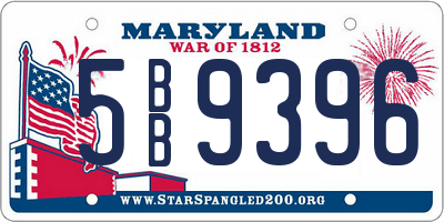 MD license plate 5BB9396