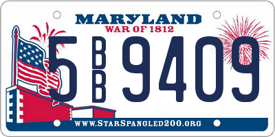 MD license plate 5BB9409