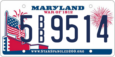 MD license plate 5BB9514