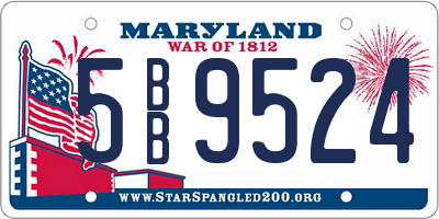 MD license plate 5BB9524