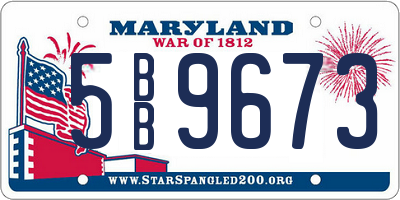 MD license plate 5BB9673