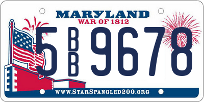 MD license plate 5BB9678