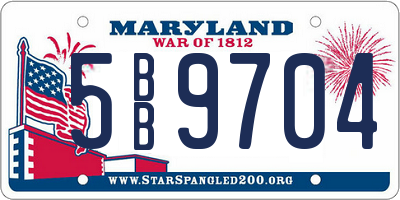 MD license plate 5BB9704