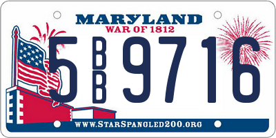 MD license plate 5BB9716