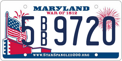 MD license plate 5BB9720