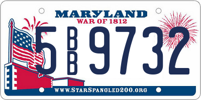 MD license plate 5BB9732